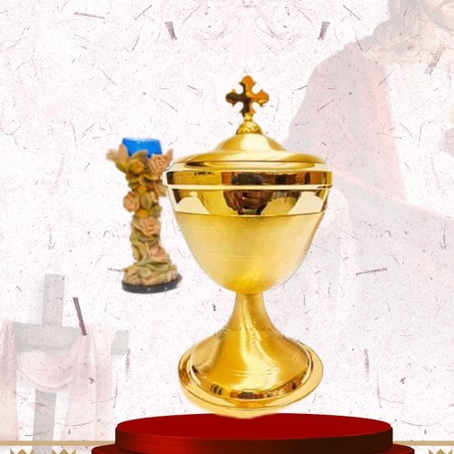 Satin Gold Ciborium with Polished Lid