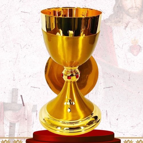 Polished Gold Chalice with Jewelled Node