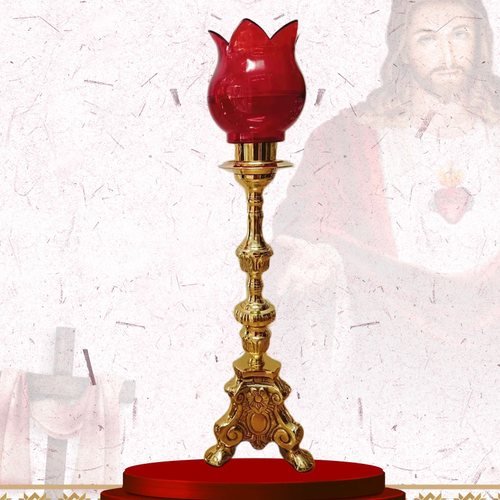 Sanctuary Lamp with Red Glass Shade