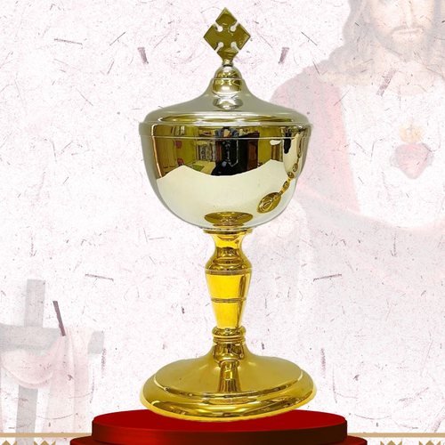 Polished Gold Ciborium with Cross Finial
