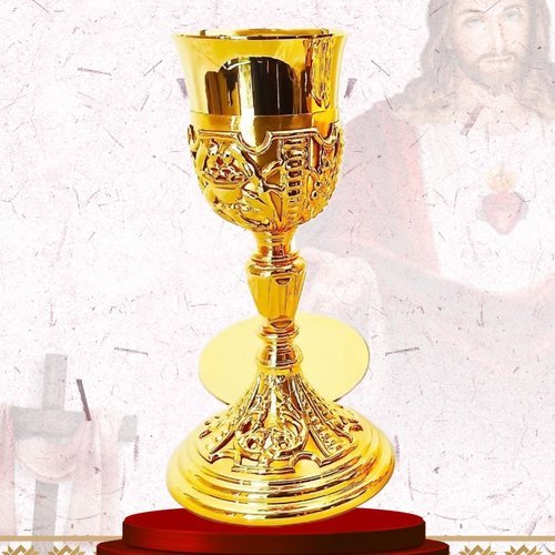 Ornate Gold Chalice and Paten with Openwork Cage