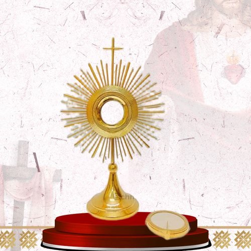 Small Gold Sunburst Monstrance with Luna