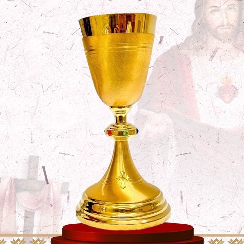 Satin Gold Chalice with Jewelled Node