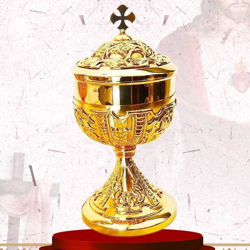 Ornate Gold Ciborium with Embossed Body