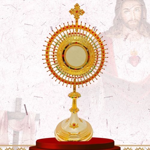 Gold Monstrance with Red-Tipped Rays