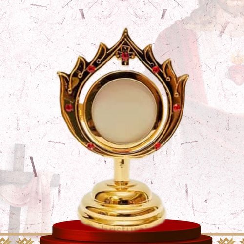 Gothic Arch Monstrance with Ruby Stones