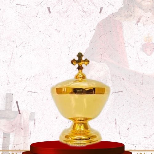 Small Gold Ciborium with Cross Finial