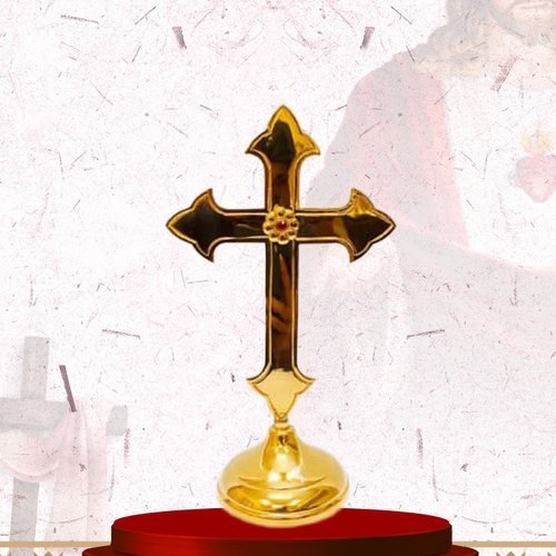 Gold Altar Cross with Tortoiseshell Enamel