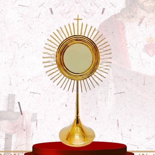 Plain Gold Sunburst Monstrance on Slender Stem