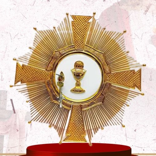 Gold Cross-Form Tabernacle Door with Chalice