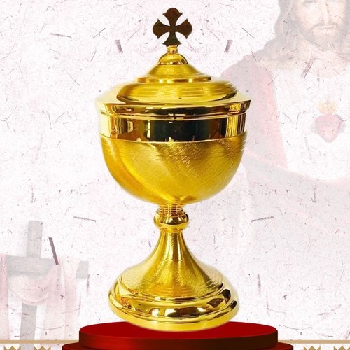 Satin Gold Ciborium with Polished Lid