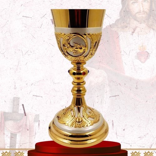 Gold and Silver Chalice with Repoussé Medallion