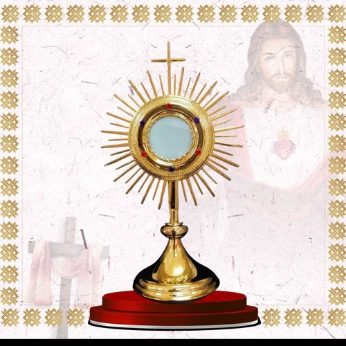 Gold Sunburst Monstrance with Dark Foot