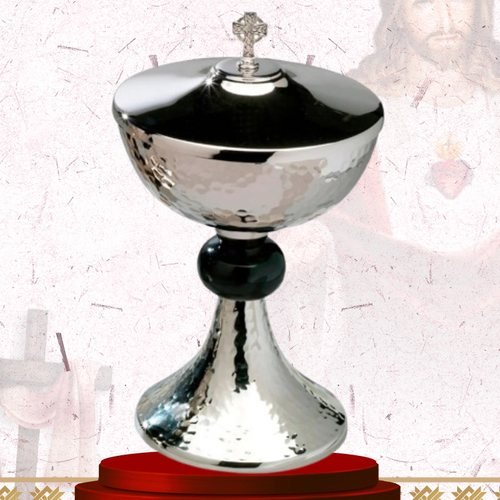 Hammered Nickel Ciborium with Celtic Cross