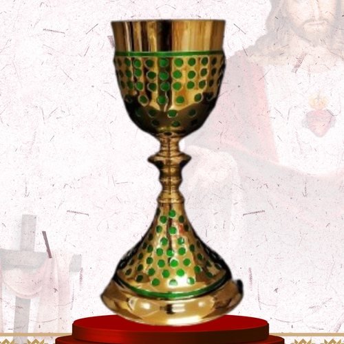 Gold Chalice with Green Enamel Studs