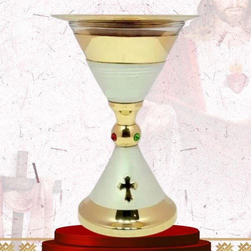 Celadon Enamel and Gold Chalice