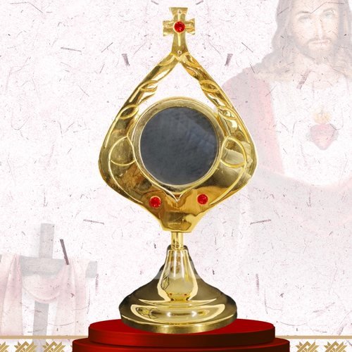 Gold Ogee Monstrance with Ruby Stones