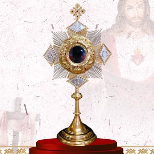 Cross-Form Monstrance with Amethyst Centre