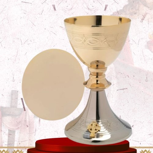 Gold and Silver Engraved Chalice and Paten