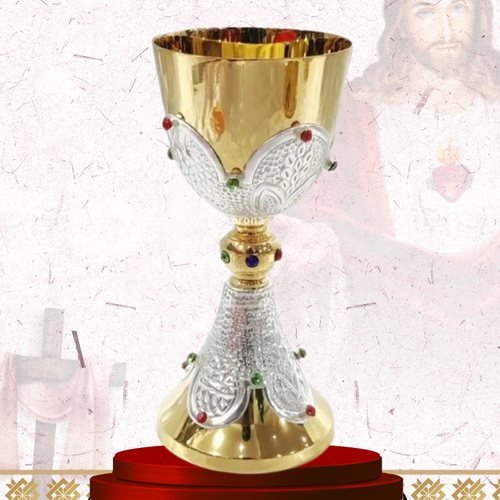 Gold Chalice with Silver Filigree Panels