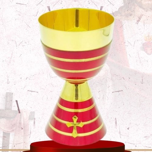 Gold Chalice with Crimson Enamel Bands