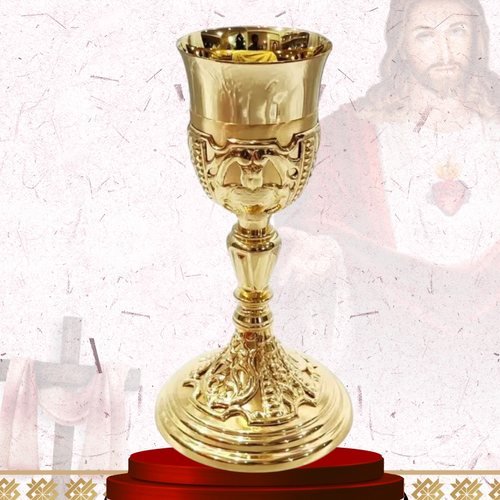 Ornate Gold Chalice with Embossed Bowl Cage
