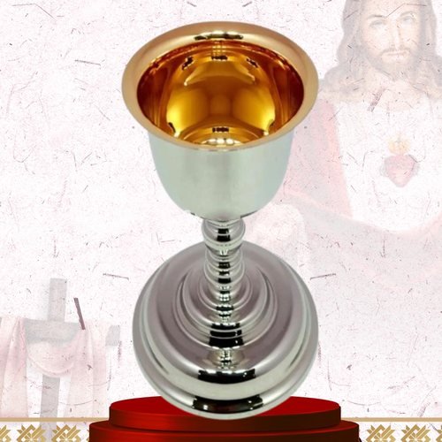 Gold-Lined Silver Chalice with Ringed Stem