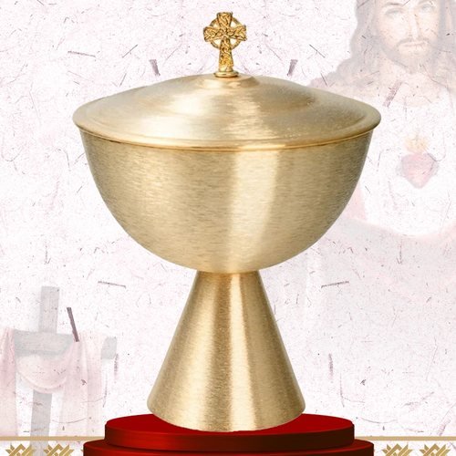 Satin Gold Ciborium with Celtic Cross