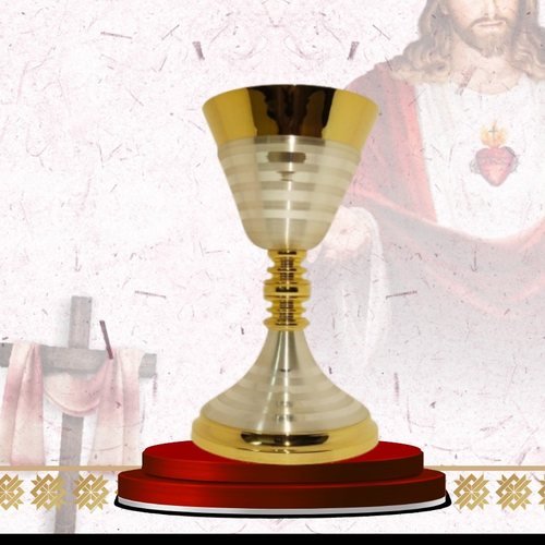 Gold and Ribbed Silver Chalice with Gold Foot