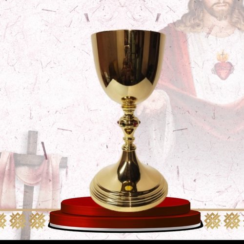 Polished Gold Chalice with Double Knop Stem