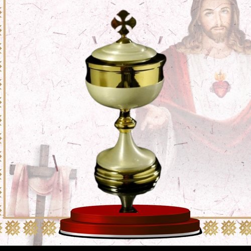 Gold and Dark Banded Ciborium