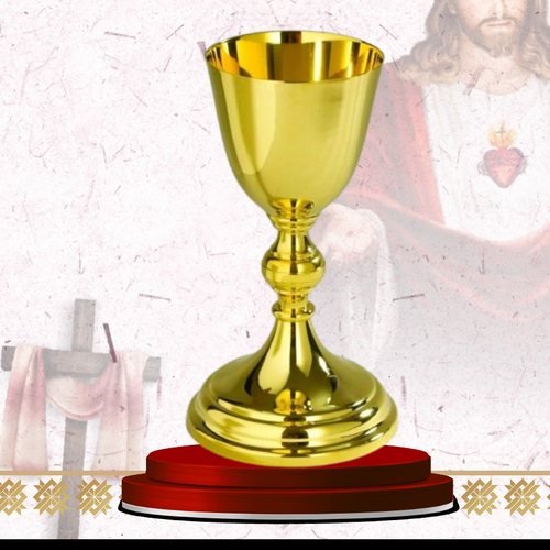 Bright Gold Chalice with Knopped Stem