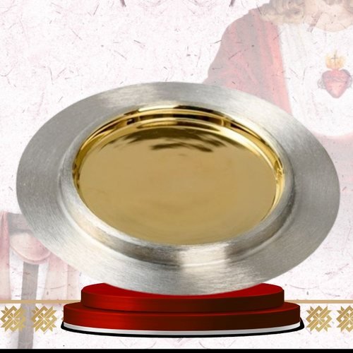 Gold Paten with Brushed Silver Rim