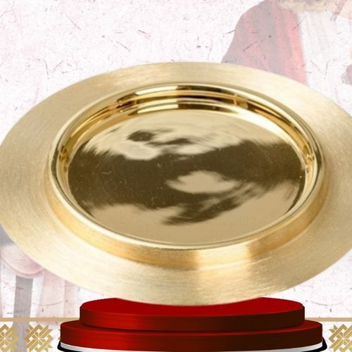 Plain Gold Paten with Raised Rim