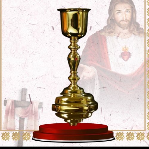 Ornate Gold Chalice with Embossed Foot