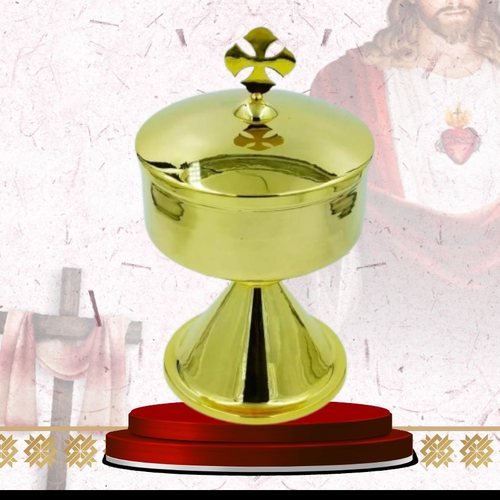 Bright Gold Ciborium with Cross Finial
