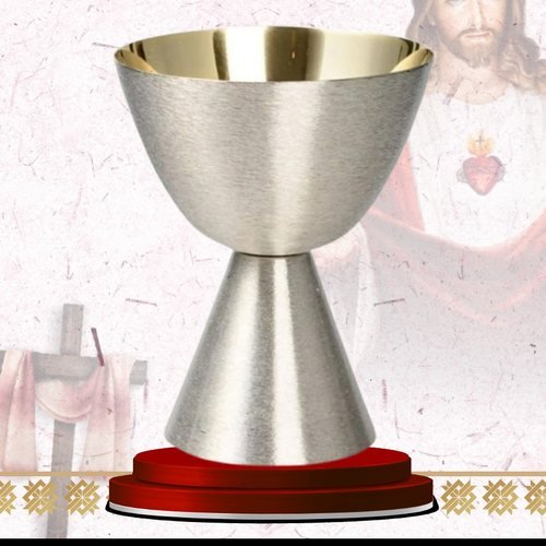 Brushed Silver Chalice with Gilt Cup