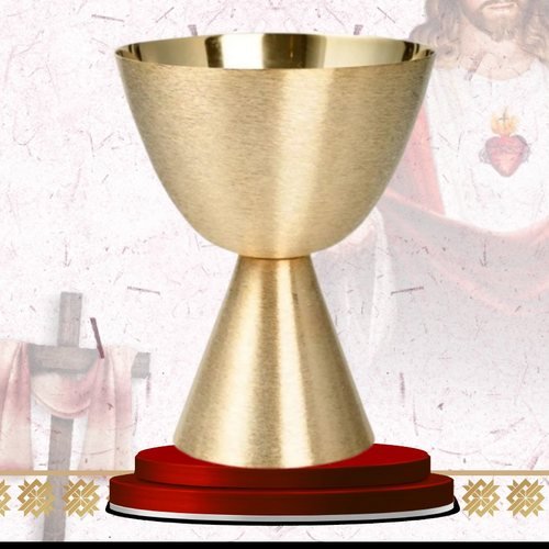Brushed Gold Chalice with Hourglass Foot