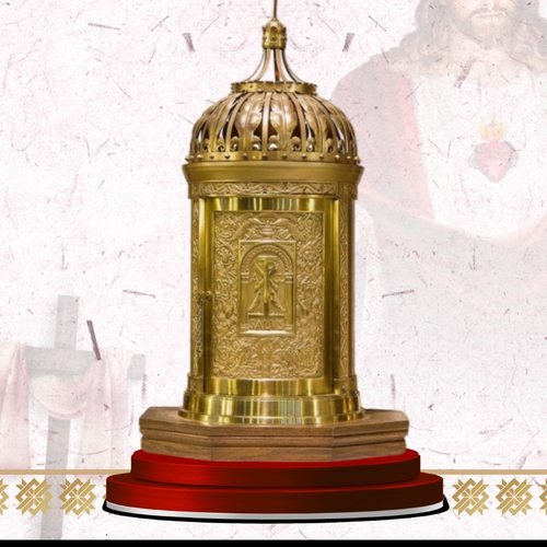 Engraved Brass Domed Tabernacle