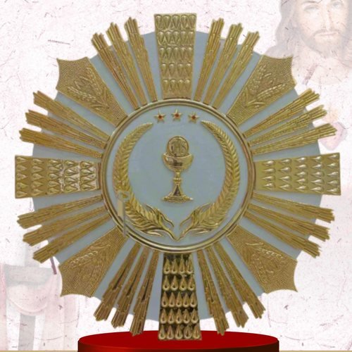 Gold and Silver Sunburst Backplate with Wheat Wreath