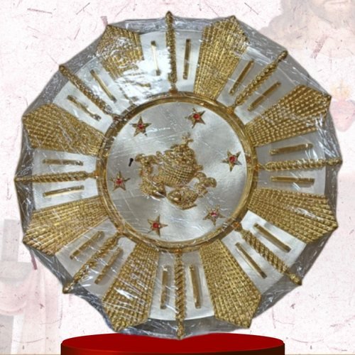 Silver Sunburst Backplate with Red Stars