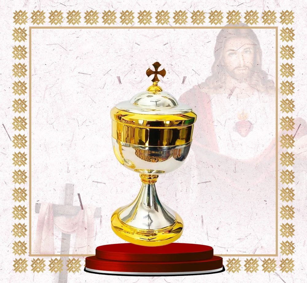 Gold Ciborium with Silver Domed Lid