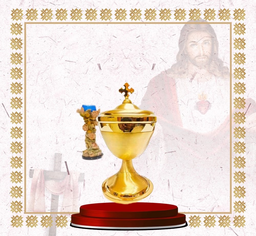 Satin Gold Ciborium with Polished Lid