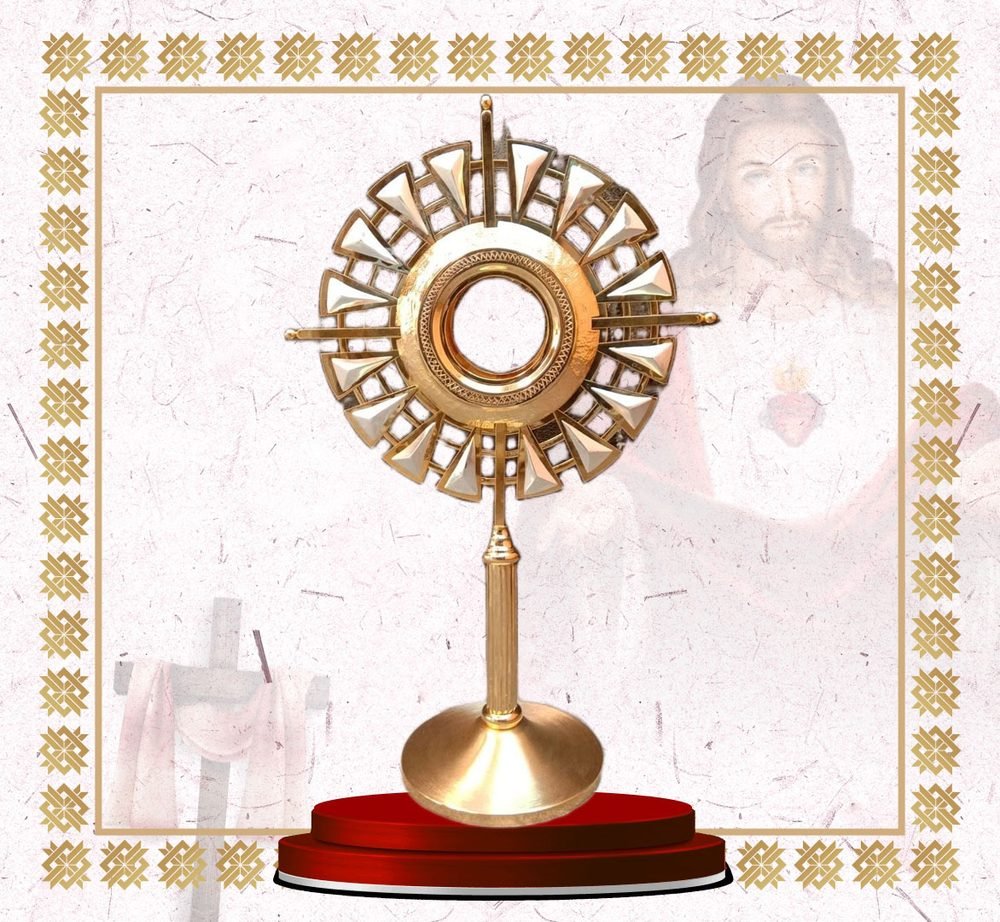 Gold Deco Ray Monstrance on Tall Stem