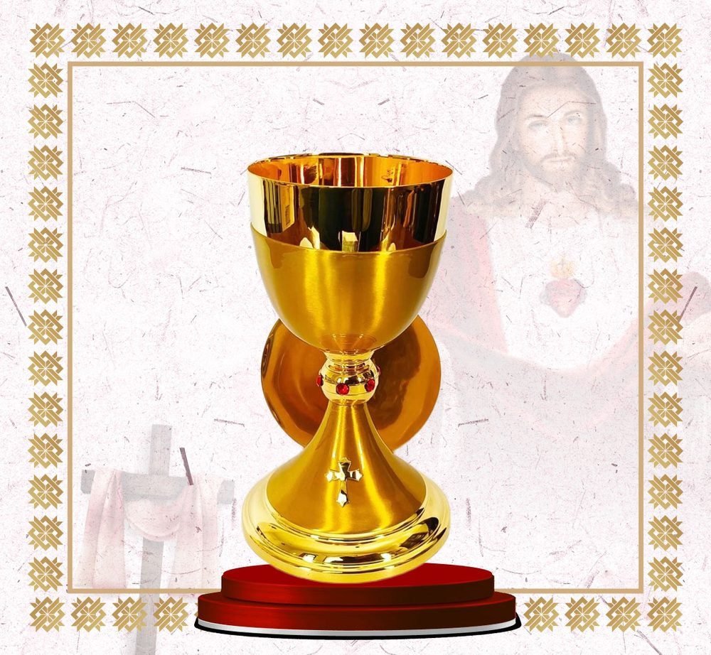 Polished Gold Chalice with Jewelled Node