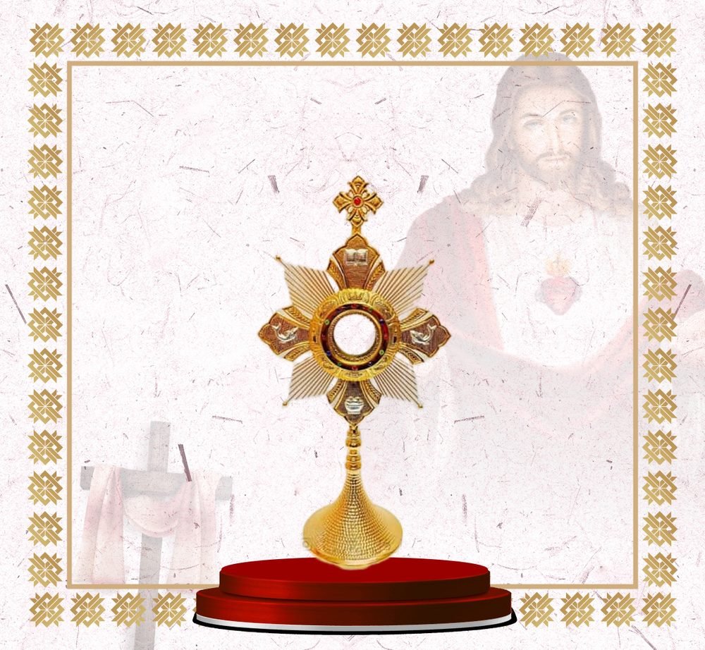 Cross-Form Monstrance with Silver Enamel Arms