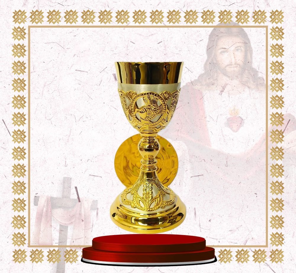 Gold Chalice and Paten with Figural Band