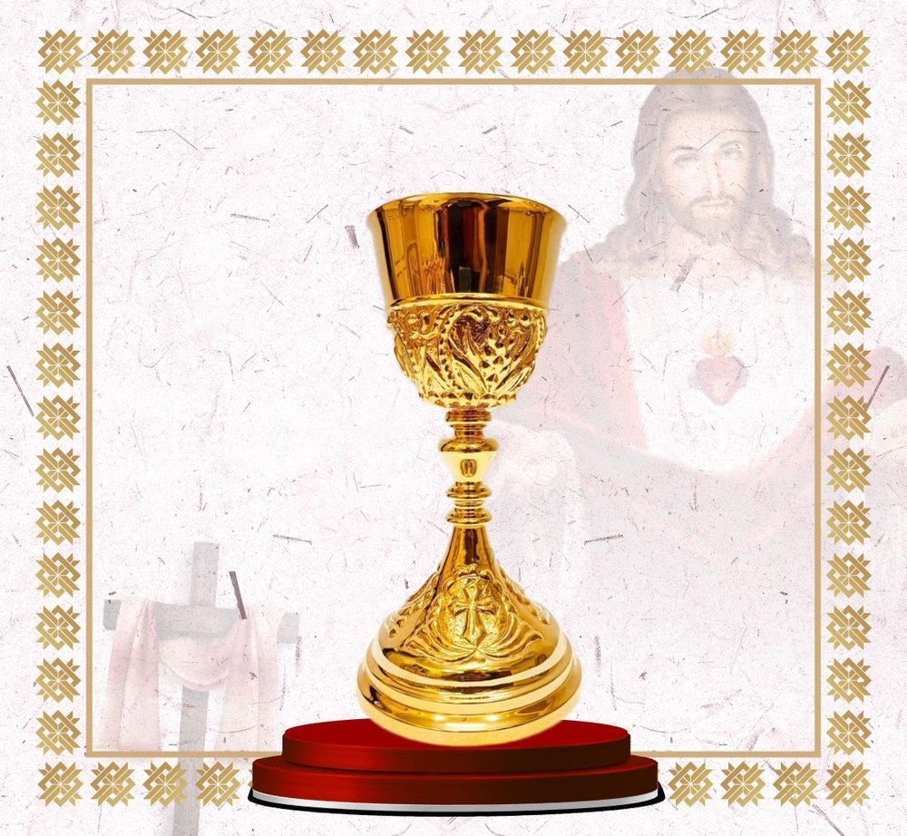 Gold Chalice with Cast Relief Cup and Foot