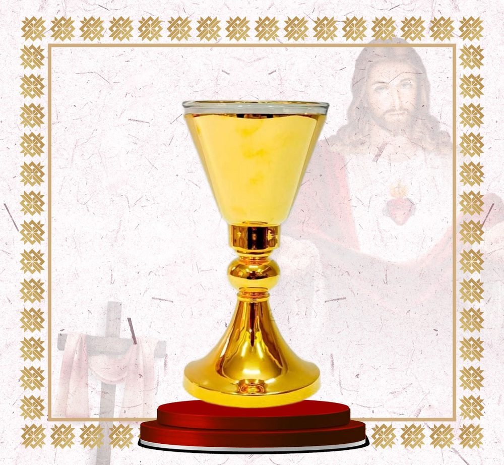 Satin Gold Chalice with Silver Rim