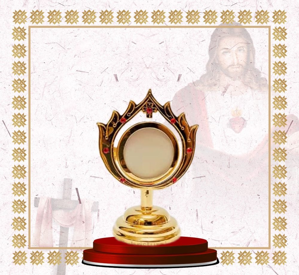 Gothic Arch Monstrance with Ruby Stones